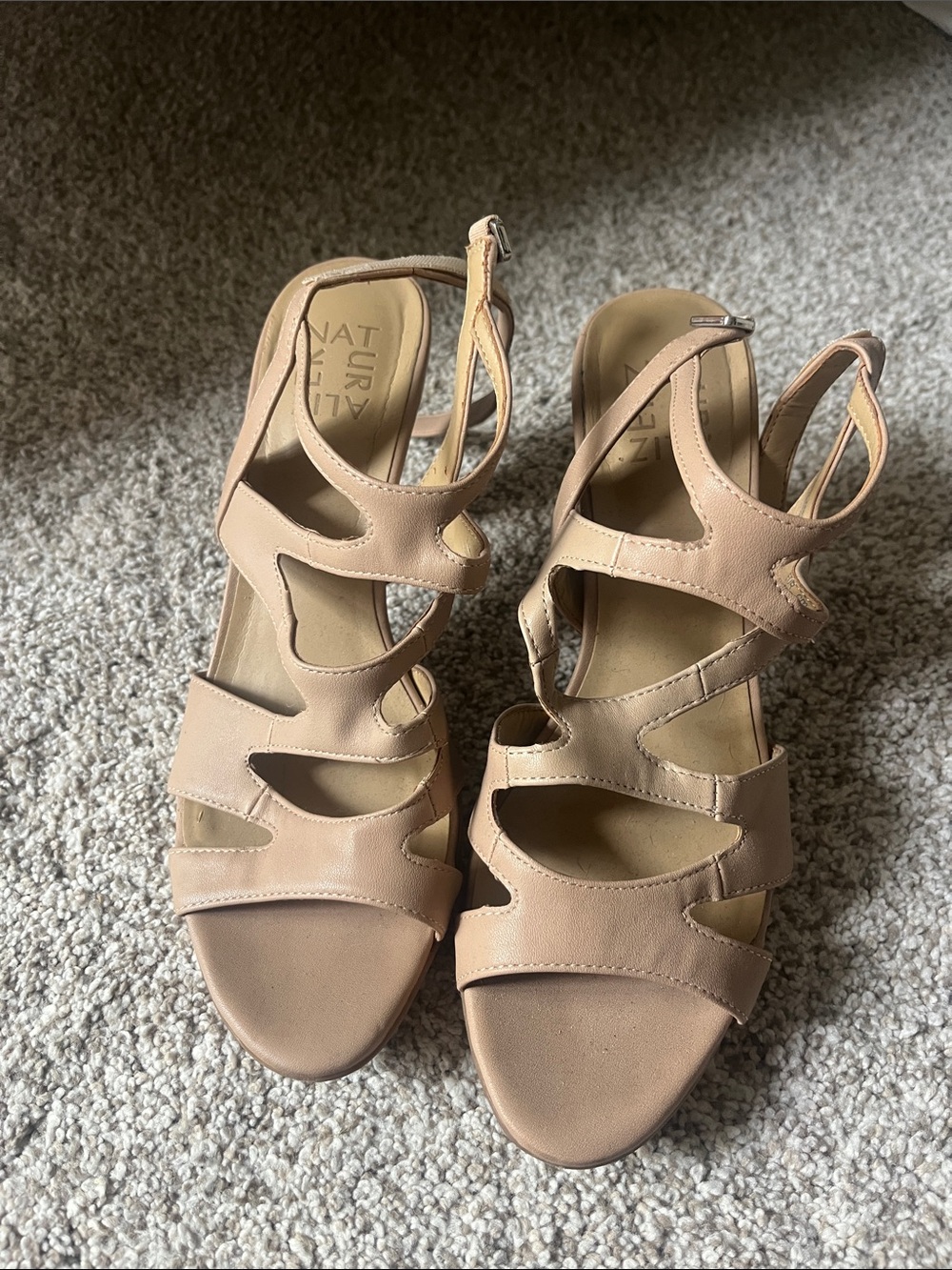Naturalizer Blush Tan Strappy Dress Sandals